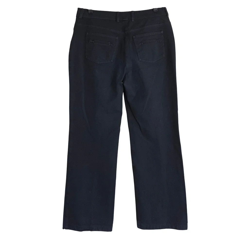 St. John Collection Luxury Wide Leg Jeans Women's Size 10 Black Mid Rise EUC - Picture 5 of 8